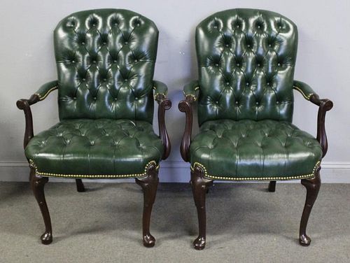 HANCOCK & Moore. Pair of Leather Chesterfield