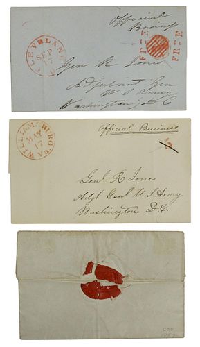 (3) US STAMPLESS COVERS, LETTER BY DANIEL WEBSTER