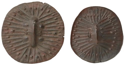 (2) NORTH AFRICAN ANIMAL HIDE SHIELDS