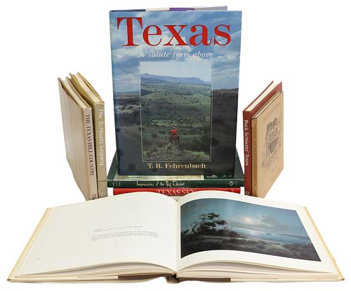 (9) BOOKS OF TEXAS ARTISTS, TWO SIGNED BY ARTIST
