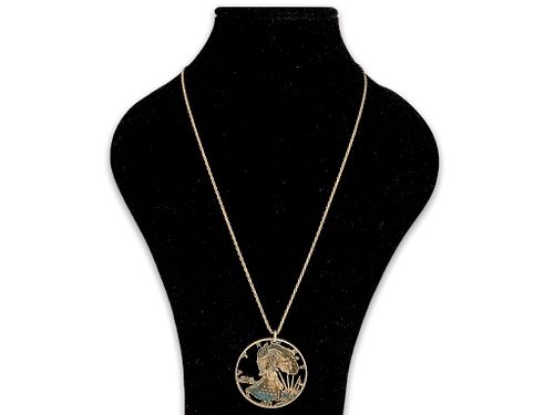 Sterling Silver Chain Necklace with American Silver Eagle Pendant