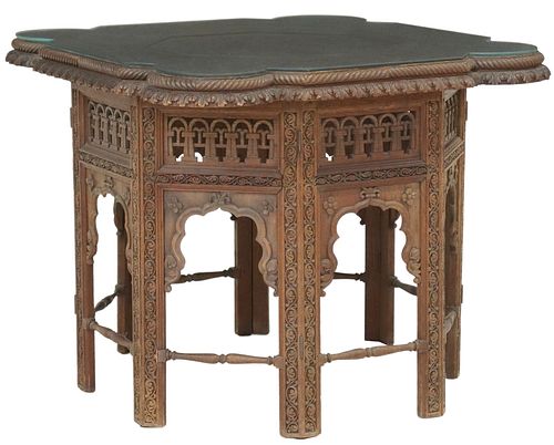 SOUTHEAST ASIAN WELL-CARVED HARDWOOD TABLE