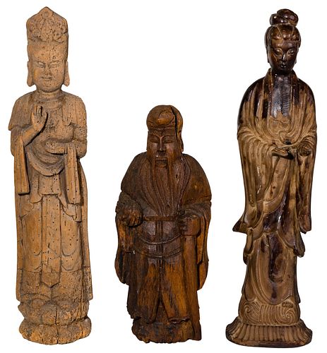 Chinese Kuanyin Buddha and Asian Figure Assortment