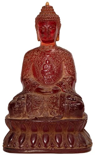 Chinese Amber Buddha Sculpture