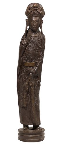 Chinese Copper Alloy Guanyin Statue