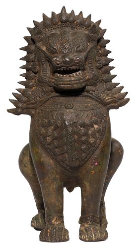 Thai Bronze Guardian Lion