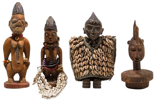African Carved Wood Figurine Assortment