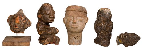 African Terracotta and Stone Sculpture Assortment