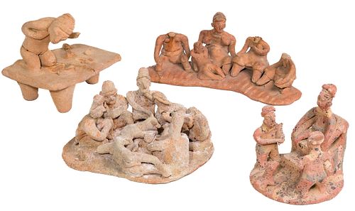 Pre-Columbian West Mexican Ceramic Platform Figurine Assortment