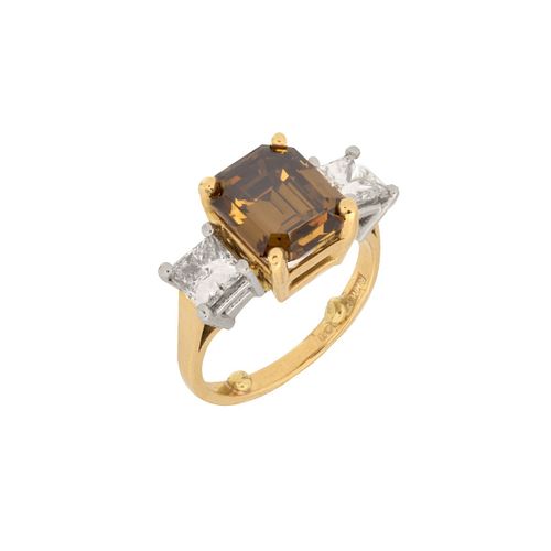 Fancy Brown Diamond and 18K Ring