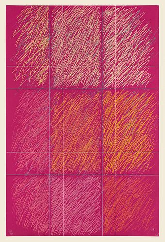 Noland, Kenneth Roy. 1990. Farbradierung und Aquatinta auf Guarro-Papier. 37 x 55 cm (40,5 x 59 cm). Monogrammiert und nummeriert. - Sauberer und farb