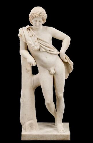 Classical Style Carved Marble Sculpture, Hercules