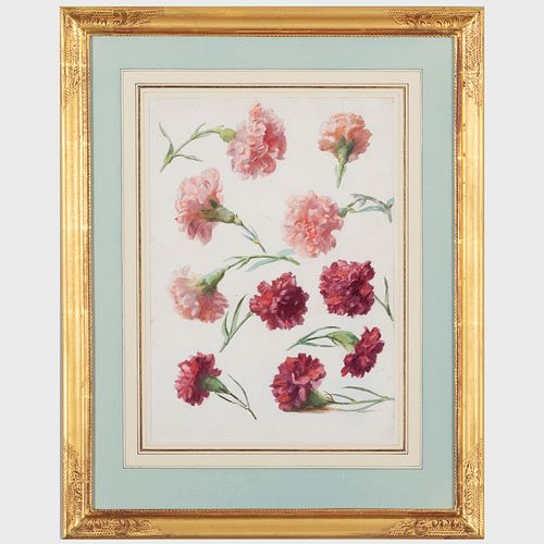 Attributed to R.A. Foster (1898-1939): Carnations; and Pansies