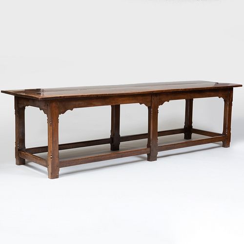 English Arts and Crafts Oak Long Library Table