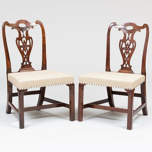 Matched Pair of George III Style Mahogany Side Chairs, possibly Scottish