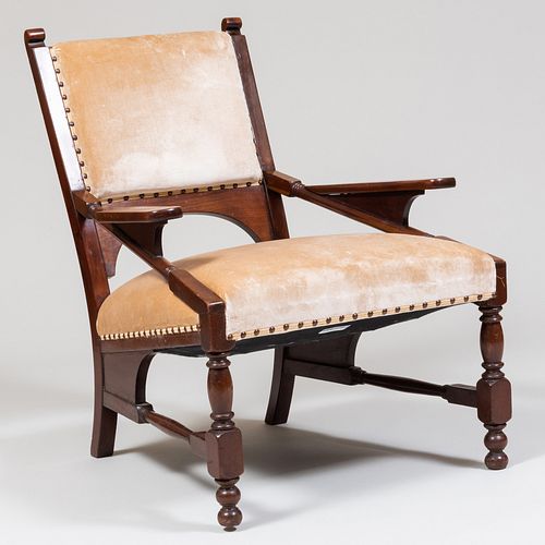 Arts and Crafts Mahogany Upholstered Armchair