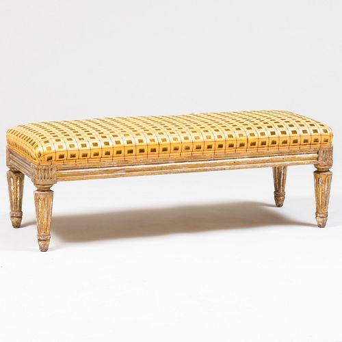 Louis XVI Style Giltwood Upholstered Footstool
