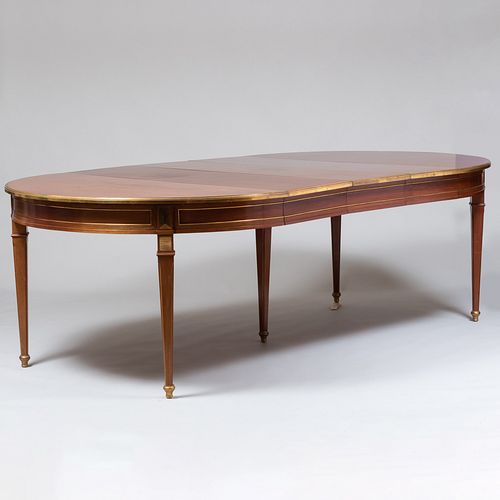 Louis XVI Style Brass-Mounted Mahogany Extension Dining Table