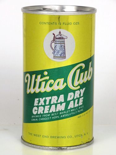 1966 Utica Club Extra Dry Cream Ale 12oz T132-18z Zip Top New York
