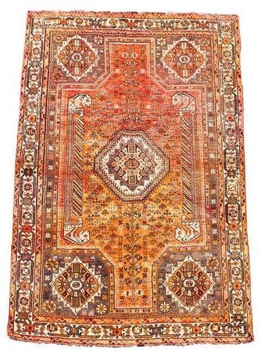 Hand Woven Shiraz Area Rug 5' 6" x 8' 6"