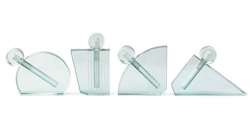 Set of 4 Max Leser Art Glass Perfume Bottles