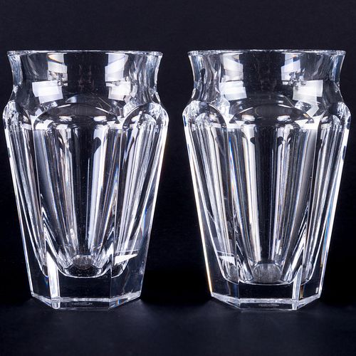 Pair of Small Baccarat Glass Vases
