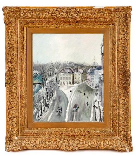 French School, View of Paris, Oil on Canvas