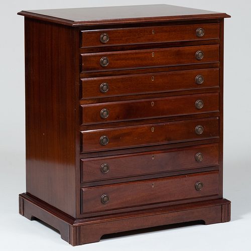George III Style Mahogany Seven Drawer Silver Chest