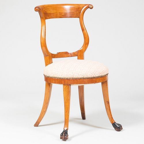 Biedermeier Fruitwood and Ebonized Side Chair