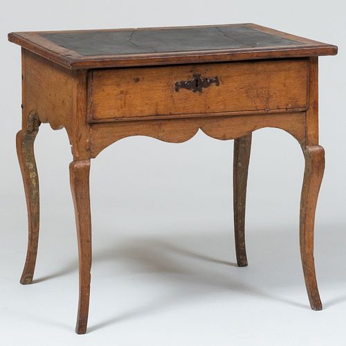 Louis XV Provincial Oak and Slate Side Table