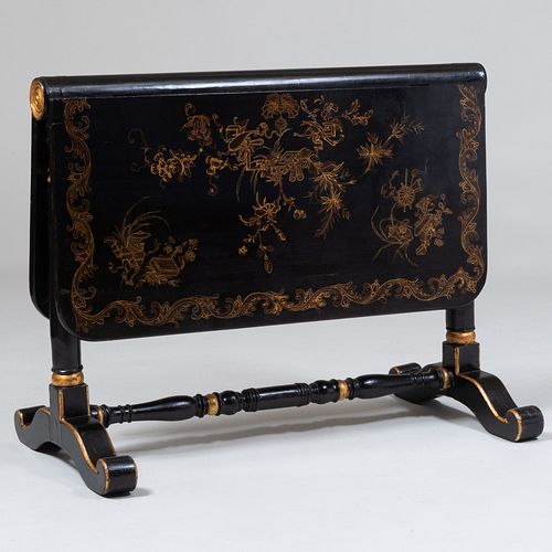 Chinoiserie Painted and Parcel-Gilt Sutherland Table, designed by Parish-Hadley