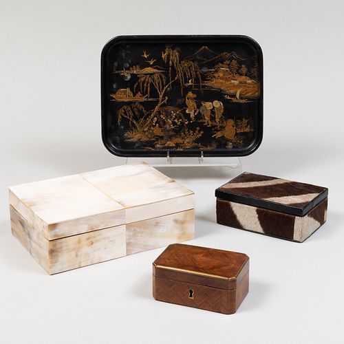 Group of Table Boxes and a Chinese Lacquer Tray