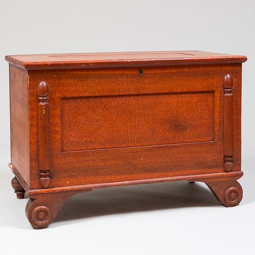American Faux Grain Painted Pine Blanket Chest