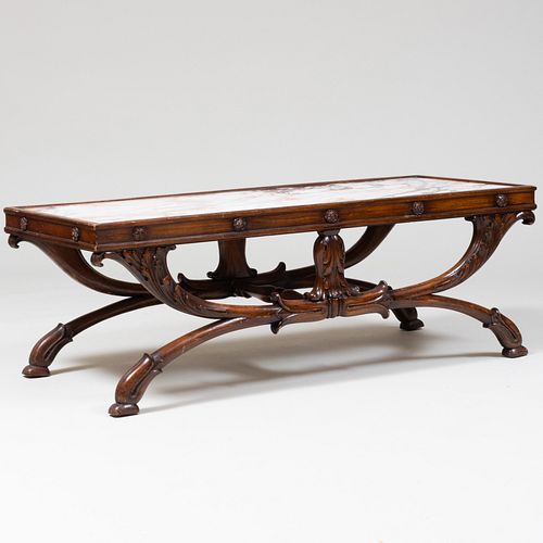 Regency Style Mahogany and Marble Low Table