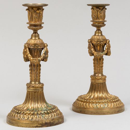 Pair of Louis XV Style Ormolu Candlesticks