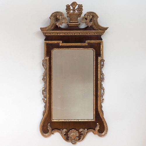 George III Style Mahogany Giltwood Mirror