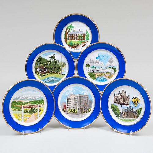 Set of Five Woodmere Studio Porcelain Commemorative Plates
