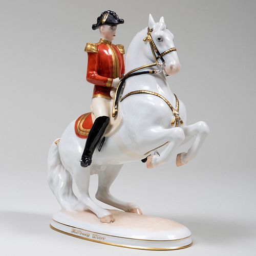 Austrian Porcelain Figure of an Equestrian Officer