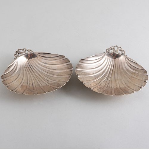 Pair of American Silver Shell Form Dishes
