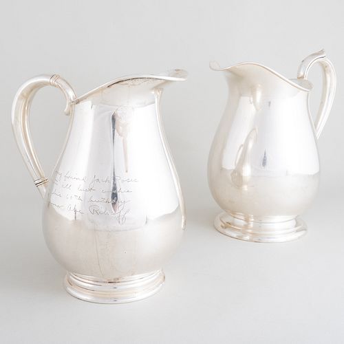 Two American Silver Water Pitchers