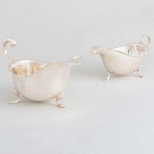 Two Silver Sauce Boats