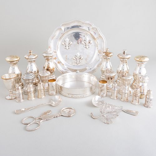 Group of Tiffany & Co. Silver and Silver Plate Condiment Wares