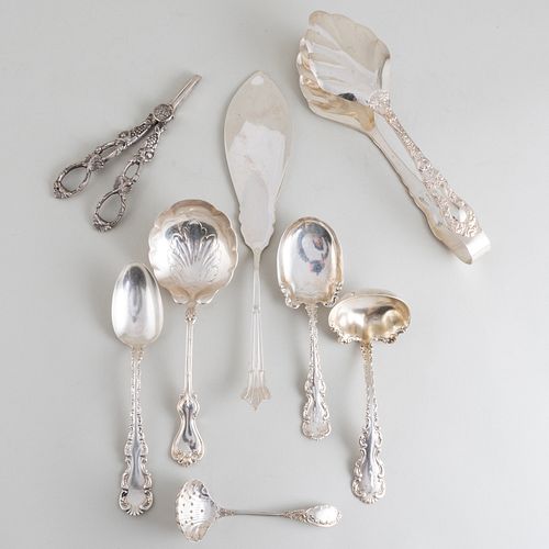 Group of American Silver and Silver Plate Serving Pieces