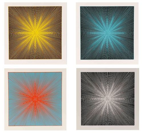 4 Unframed Roy Ahlgren "Energia" Series, 1969