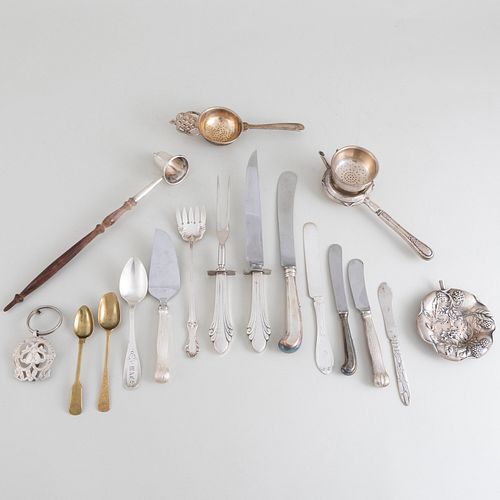 Group of American Silver and Silver Plate Flatware and Teaware