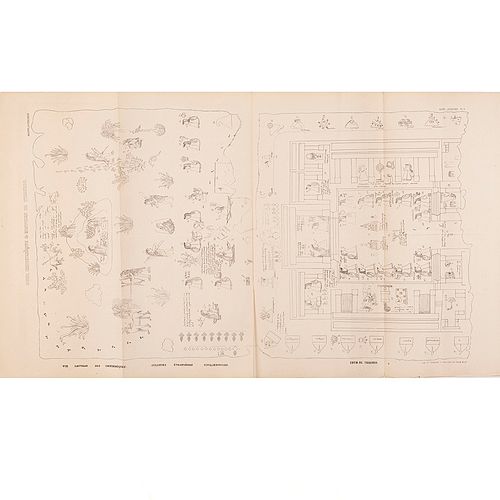 Desportes, Jules. Mappe de Tepechpan: Histoire Synchronique et Seigneuriale de Tepechpan et de Mexico. México: 1886. Piezas: 3.