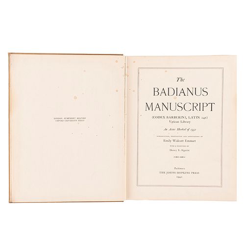 The Badianus Manuscript (Codex Barberini, Latin 241) Vatican Library. An Aztec Herbal of 1552. Baltimore: 1940.