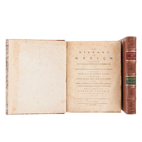 Clavigero, Francesco Saverio. The History of Mexico. Collected from Spanish and Mexican Historians. London: 1787. Piezas: 2.