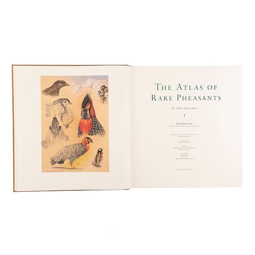 Howman, Keith. The Atlas of Rare Pheasants. London: Palawan Press, 1997. fo. marquilla, 244 p. Tomo I. Edición de 600 ejemplares.