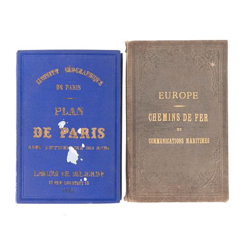 Nomenclature des Rues / Europe Chemins de Fer. Paris, 1884 / 1888. Mapas plegados. Piezas: 2.